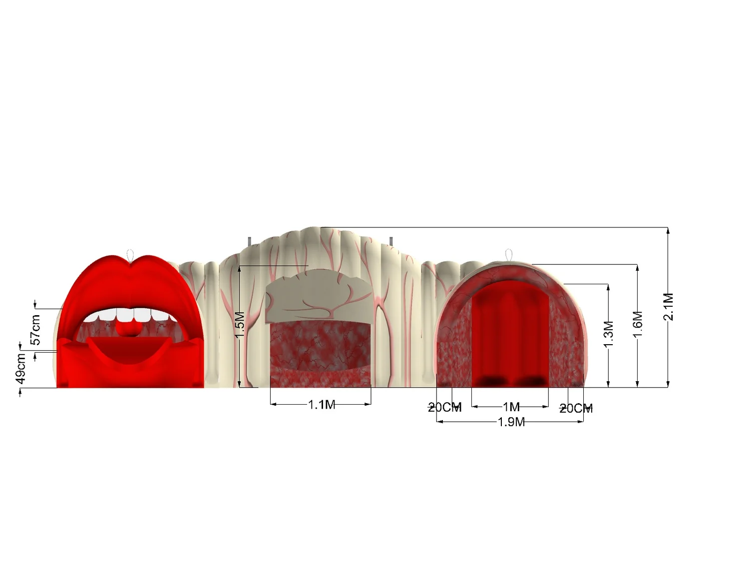Dimensioned elevation drawing